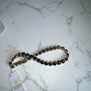 NEW Kendra Scott Carmen Gold Tennis Bracelet in Black Spinel